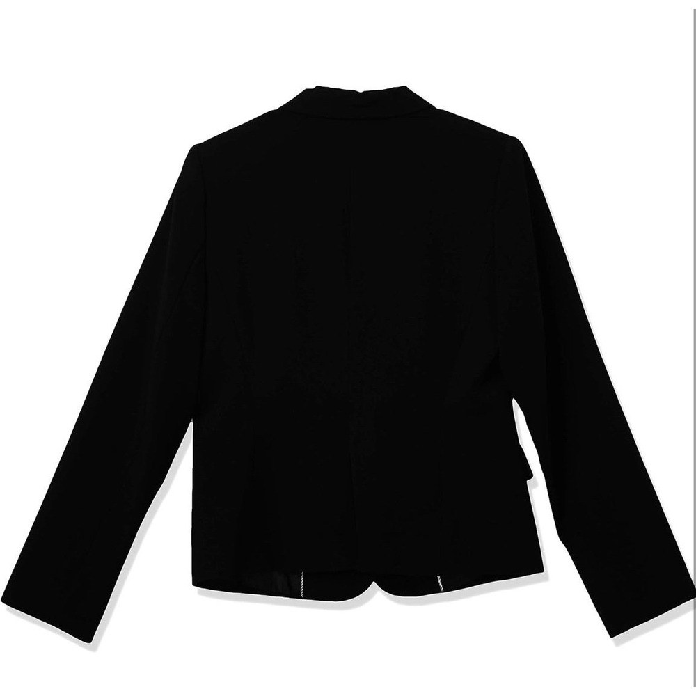 Calvin Klein Women's Two Button Lux Blazer, Medium, Black - Picture 2 of 8